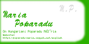 maria poparadu business card